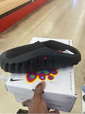 Nike Black and Red Vented Slide Clog